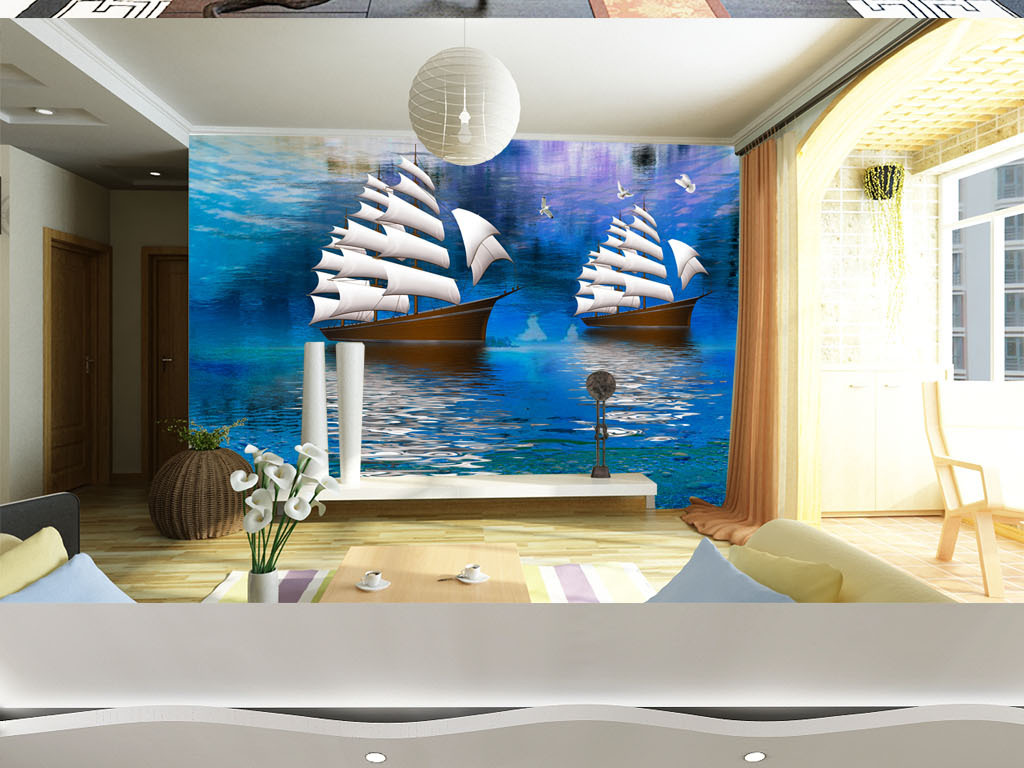 帆船装饰设计手绘室内装修