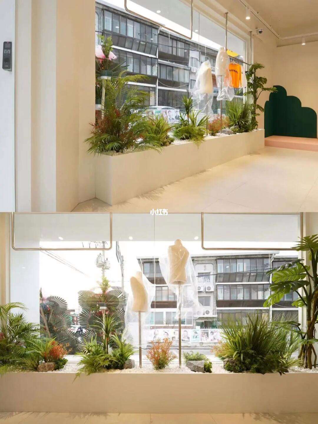 室内绿植橱窗装饰图案设计